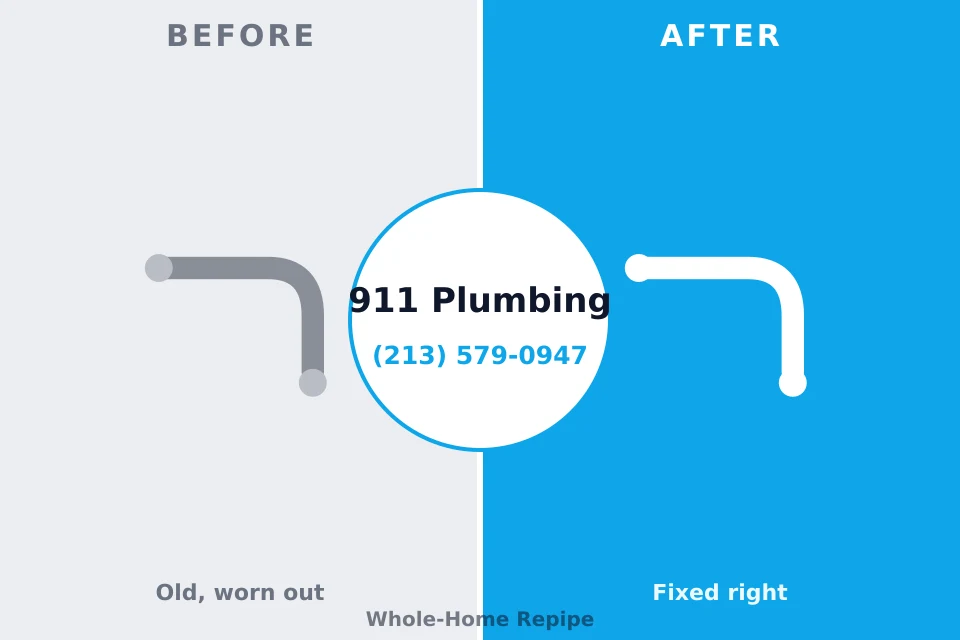 Before and after: plumbing repair Plymouth, IN